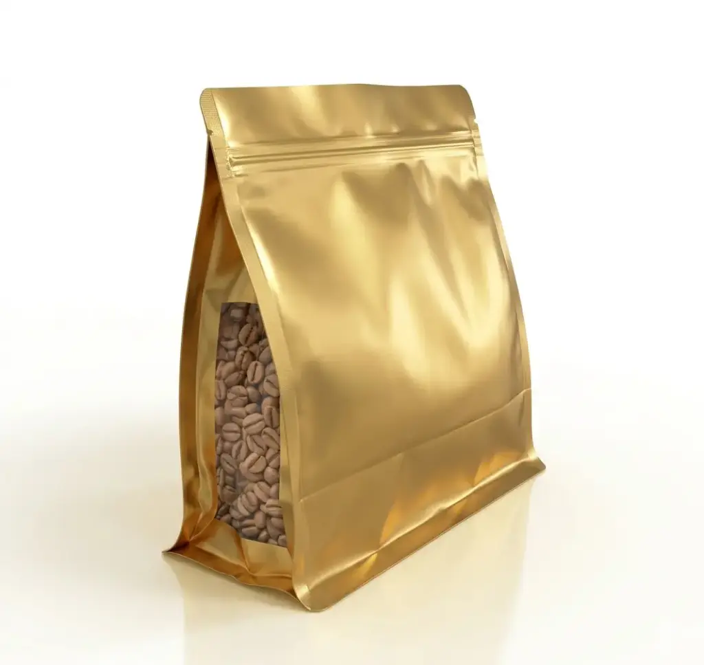 Bolsas 8 lados color Dorado mate Metalizado Ancho 180 x 180mm. Fuelles lateral e inferior de 80mm. (2)