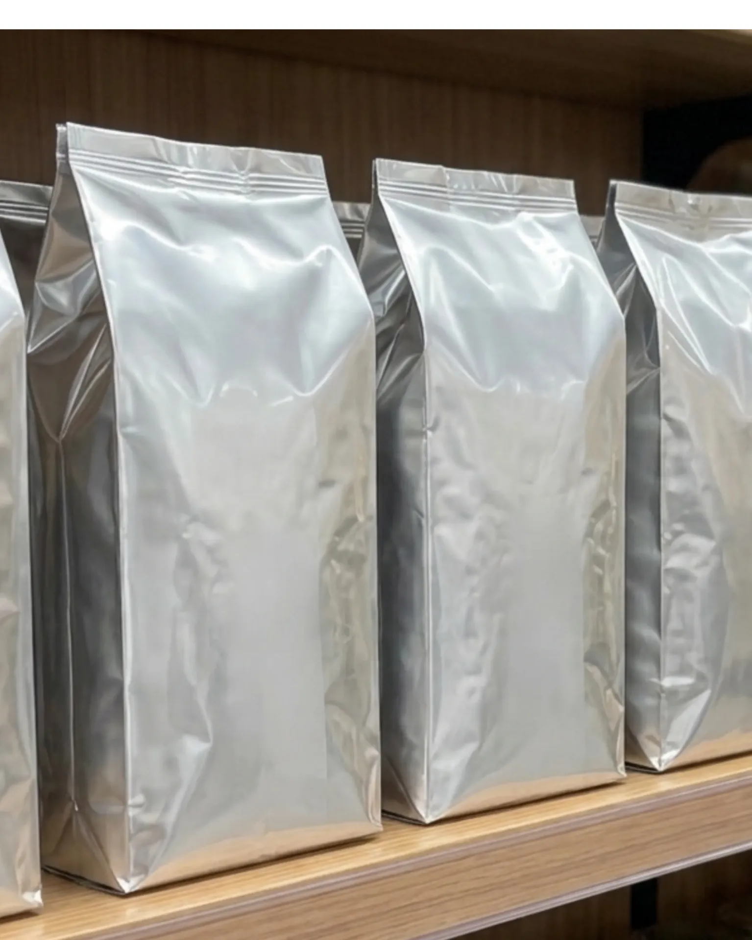 Bolsa con fuelle 120 x 410 + 65 trilaminada para café x 1kg. (22)