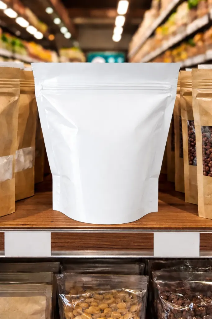 Doy Pack Blanco Trilaminado 180 x 200 + 90 Para café en granos x 250g (23) (250)