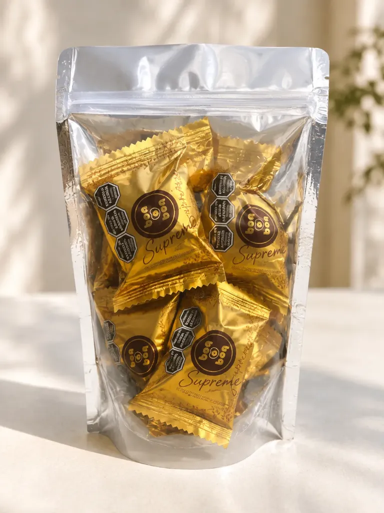 DoyPack Laminado 170 x 230 x 80mm Frente cristal, dorso metalizado (42)