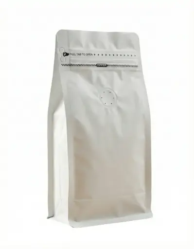  Bolsas Fondo Plano trilaminado Ancho 90mm x 180mm . Fuelles 50mm c/válvula (3) Café x 125g